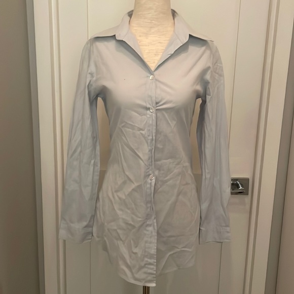 British India plain light blue button down shirt - Picture 1 of 3